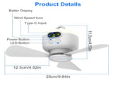 2 In 1 Portable Camping Fan with LED Lantern 8000mAh Battery Powered Tent Fan with Carabiner Digital 22253293