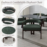 COOLMORE Modern Accent Chair Teddy Upholstered Armchair with Open Back 3 Legs Barrel Dining Chair W395P233455