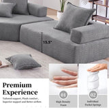 Loveseat Frame for Oversized Modular U Shaped Sectional Sofa,Luxury Boucle Floor N723P167175