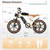 ZNTS Electric Bike 20" x 4.0 Electric Bike for Adults with 750W Brushless Motor, 48V 34Ah Removable Dual W2002P169950