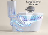 Small Compact One Piece Toilet Dual Flush,23 inch Short Depth for Tiny Bathroom,White W2826P192006
