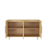 Wood Modern Buffet Cabinet with Storage, Fluted Sideboard Large Buffet with Adjustable Shelves, W1321P307871