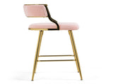 (SET of 2) 26'' Counter height bar stools Corduroy kitchen island counter bar stool with back,golden 80301626