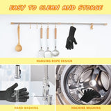 BBQ Gloves, 1472&degF Heat Resistant Fireproof Mitts, Silicone Non-Slip Washable Oven Kitchen Gloves W2181P192852