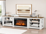 70-inch washable white cabinet brown countertop double-sided cross-fireplace cabinet 87182272