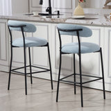 26'' Counter height bar stools Teddy fabric cover kitchen island counter bar stool with black powder W2215P292148
