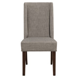 Contemporary Design Dark Brown Finish Dining Chairs Set of 2pc Fabric Upholstered Dining Room B01170955