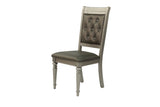 Luxury Silver Accent Tufted Upholstered Chairs Set of 2 Dining Side Chairs HSESF00F1705