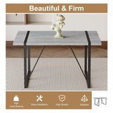 Industrial Rectangular MDF Light Grey Patterned Dining Table for 4-6 people with 1.5 inch thick MDF W1151P209828