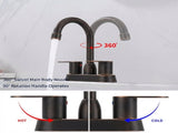 Bathroom Faucet Oil Rubbed Bronze 2-Handle Bathroom Sink Faucet 360 Degree High Arc Swivel Spout 03711677