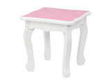 Children's Wooden Dressing Table Three-Sided Folding Mirror Dressing Table Chair Single Drawer Blue 21682887