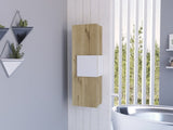 Vanguard Medicine Cabinet, Three Shelves, Single Door Cabinet -White / Light Oak B20092115