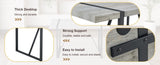 Industrial Rectangular MDF Light Grey Patterned Dining Table for 4-6 people with 1.5 inch thick MDF W1151P209828