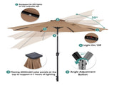 10 ft Outdoor Patio Umbrella with Solar LED Lights, WeatherResistant Camping & Yard Umbrella with 43293341