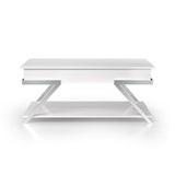 ZNTS Contemporary Style White 1pc Coffee Table Lift Top Design High Gloss Finish Chrome Frame Living Room B011P207454