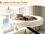 White ClampOn Desk Cat Bed Perch, 360&deg Rotatable Elevated Cat Bed with Removable Faux Fur Cover & 81780125
