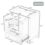 30" Bathroom Vanity without Sink, Base Only, Multi-functional Bathroom Cabinet with Doors and N725P186143G