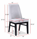 2pc Contemporary Upholstered Side Chair White Textured Fabric Upholstered High Back Cushioned Seat B011P241349