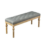 Habit Solid Wood Button Tufted Dining Bench, Grey T2574P164609
