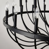 24-Light Black Chandelier Industrial Iron Candle Chandelier Modern Suspended Farmhouse Chandeliers W1592P263600