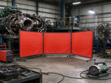 6x6 ft 3-Panel Welding Screen, Flame-Resistant Vinyl Welding Curtain with Frame & 12 Swivel Wheels 15587588