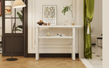 ZNTS TREXM Elegant Minimalist Console Table with Rounded Edges and Sturdy Shelf Design for Entryway, N715P195554E