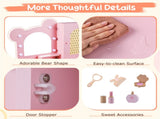 Safe Toddler Vanity Set with Anti-Toppling Design, Rounded Corners & Sturdy MDF Construction - Pink 05171403
