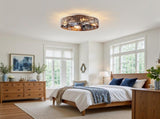 20 Inch CitySilhouette Caged Flush Mount Ceiling with Light, Iron Art Hollow Carving Enclosed W3816P585945