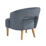Luxury Home Unique Style Accent Chair Dark Gray Velvet Plush Seat Solid Wood Legs Contemporary B011P308023