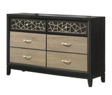 Selena Modern & Contemporary Dresser Made with Wood in Black and Natural B009139128