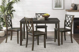 Classic Transitional 5pc Dining Set Dining Table and Four Side Chairs Set Charcoal Finish B011P144223