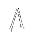 ZNTS Huachuang 5-step 21''Aluminum Multi-Purpose Professional Ladder - Black with Wheels W1881111501