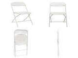 6pcs Injection Molding Classic Garden Plastic Folding Chair White 79236463
