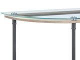 Brantley Clear Glass & Sandy Gray Finish Sofa Table B2726P448754