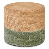 Round Pouf Ottoman Natural Seagrass Pouf Footrest, Foot Stool for Bedroom Living Room Accent 03496729