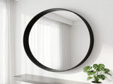 30" Round Bathroom Mirror Vanity Wall Mounted Mirror with Deep Frame, Black 88869193