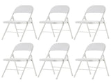 6pcs Elegant Foldable Iron & PVC Chairs for Convention & Exhibition White 59477551