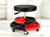 Height Adjustable Rolling Mechanic Stool with 2-Tier 8-Compartment Tool Tray, SGS Gas Lift 18"-23.5" 18652772
