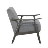 Casual Transitional Accent Chair 1pc Gray Velvet Upholstery Solid Wood Frame Living Room Furniture B011P264608