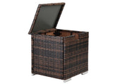 40*40*57cm Iron Frame Gas Bottle Storage Rattan Side Table Brown Gradient 89026297