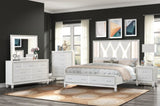 Crystal Modern Style 2-Drawer Nightstand Made with Wood Finished in White B00970957