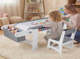 Kids Art Table & Chair Set with Replaceable Paper Roll, Large Storage Toddler Activity Desk 49561871