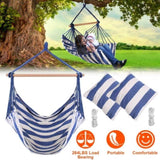 Hammock Hanging Canvas Porch Patio Swing Seat Portable Camping Rope Seat Wooden Stick Hammock 85262988