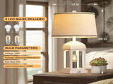 Table Lamp for Living Room, Farmhouse Set of 2 with USB AC and Nightlight, 26" Rustic Bedside W3355P323263