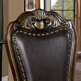 ZNTS Traditional Classic Design 2pcs Side Chairs Walnut Solid wood Dining Room Dark Brown Leatherette B011P234724