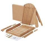 Wood Patio Chair for Garden Outdoor Wooden Folding Adirondack Chair Set of 2 Solid Cedar Wood 15820906