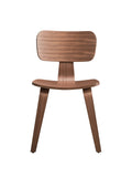 Walnut Finish Side Chairs Set of 2, Curved Ergonomic Design Solid Wood Dining Furniture Kitchen B2741P331882