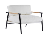 27.56" Modern Accent Chair with Plush Cushions, Minimalist Metal Frame, and Wooden Armrest Design N767P215306B