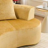 Moon shaped sofa, modern sleeper cat waist sofa with deep seat, non assembly sponge compression sofa W2012P292698