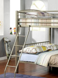 Metallic Gold Finish Contemporary Style Full Over Full Bunk Bed Full Metal Structure Movable Ladder B2741P353745